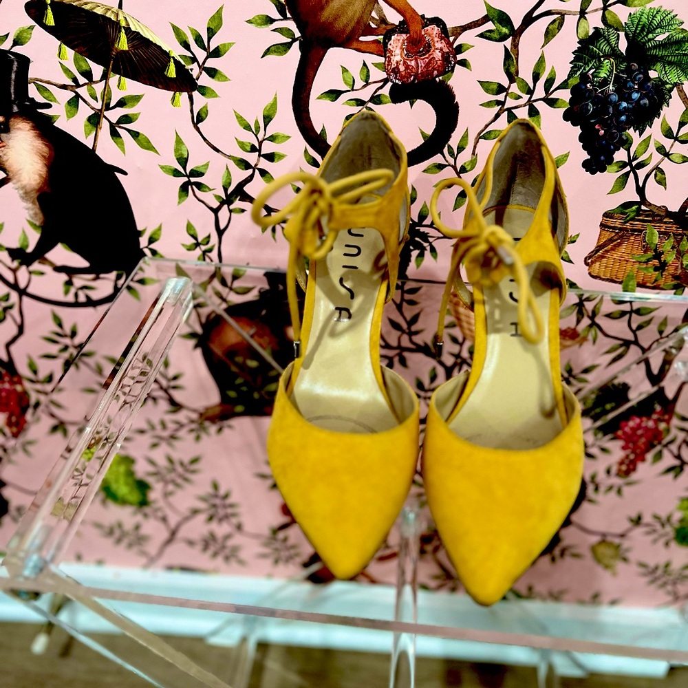 Mustard yellow UNISA suede heels size 7.5